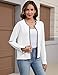 Totatuit Women's Zip Front Cardigan for Women Casual Jacket Lightweight Fashion Knitted Sweater with Zipper Fall Tops White X-Large