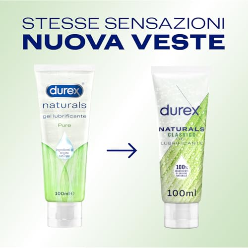Durex Naturals Pure Gel Lubrificante Intimo, 100% Ingredienti di Origine Naturale,100ml - Immagine 1