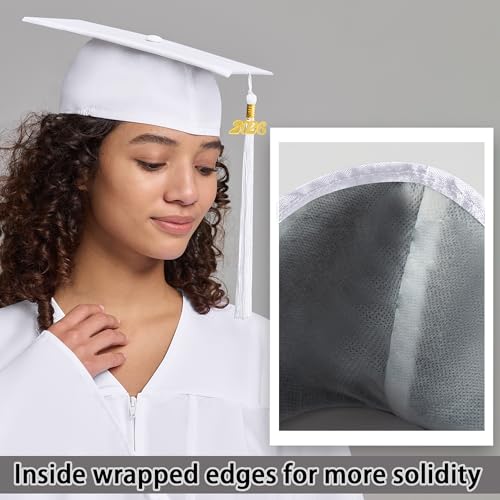 Image of Graduation Cap Gown 2026 2027 Matte Unisex for High School Bachelor | Heavyweight Matte Polyester,Zipper Closure,Adjustable Cap,Sizes 39-60,Bulk Orders Available