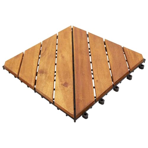 vidaXL 10x Bois d'Acacia Solide Carreaux de Terrasse Dalles de Jardin Tuiles de Piscine Carreaux de Patio Balcon Allée d'Extérieur 30x30 cm