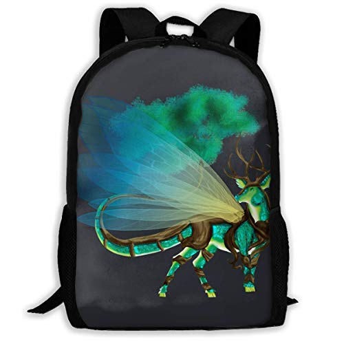 Preisvergleich Produktbild Rucksack, Erwachsenen-Rucksäcke Mädchen Schultertasche Büchertaschen Schulsaison Hirsch Fee mit langen Haaren Reisetaschen