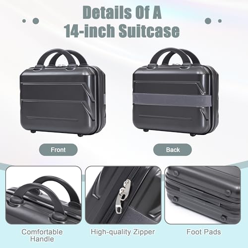 Image of 20+14 Inch Hardshell Luggages, Lightweight ABS Suitcase with Spinner Wheels