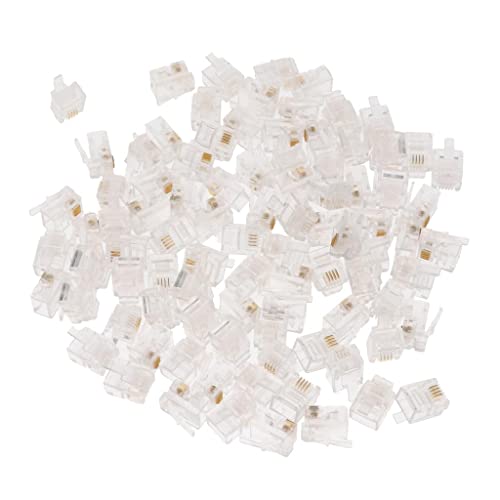 Xgdsnly 100�� RJ11 RJ-11 6P4C ���W�����[�v���O �d�b�R�[�h�R�l�N�^