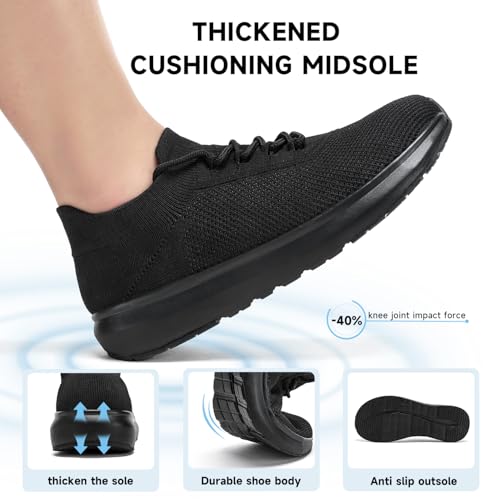 Men's Wide Width Lace-Up Sneakers - Lightweight Walking Shoes with Wide Toe Box, Breathable Athletic Casual Shoes3