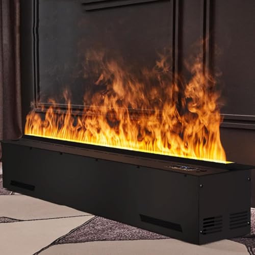 Generisch Chimenea de vapor de agua eléctrica decorativa con humidificador y llama atomizada 3D, panel ultrafino de 3 mm, sin calefacción, ideal para la decoración del hogar, oficina y hotel