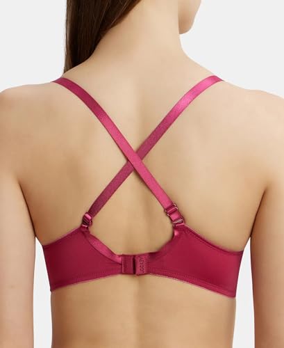 Image of Jockey 1819 Women's Wirefree Padded Microfiber Nylon Elastane Stretch Full Coverage Multiway Styling T-Shirt Bra with Magic Under Cup