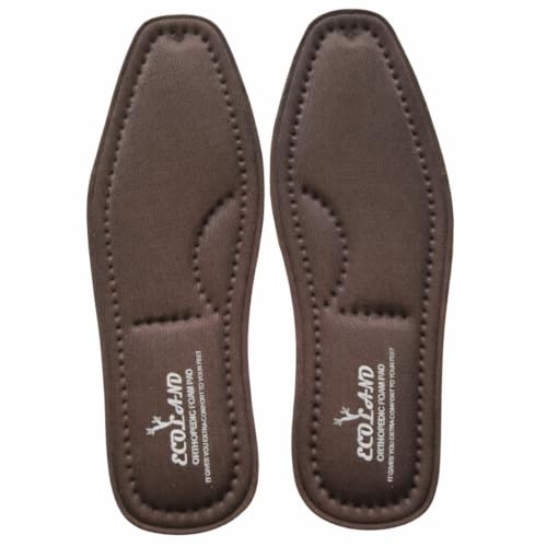 Image of Memory Foam Shoe Insoles Comfortable Insoles Supports Heel & Arch Absorbs Foot Sweat & Moisture Ultra Soft Cushioned Lightweight Durable Washable Pads for Men FORMAL SHOES INSOLE Black (1 Pair)