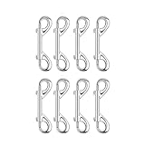 8 PCS 3.5 Inch Double Ended Bolt Snaps Hook Heavy Duty Trigger Clips Chain Metal Clips, for Pet Dog Leash, Water Bucket Hooks, Key Holder, Carabiner, Home, Farm, Other Indoor and Outdoor (Silver)