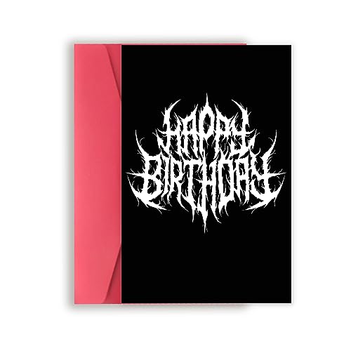 YiKaLus Happy Halloween Birthday Card for Him Her, Spooky Bday Gifts for Women Men, Heavy Metal Halloween Birthday Card for Sister Brother, Unique Funny Halloween Birthday Gift Idea for Friends