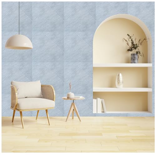 Image of Kayra Decor 3D Self Adhesive Wall Panels White Marble Stripe Design Pack of 18 Covers 48.42 sq. ft.