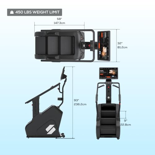Image of STEPR XL+ Stair Master with 27 inch Touchscreen with Streaming Platforms | Commercial Use, 190 SPM, 9 inch Step Height, 450 lb Capacity Stair Stepper Machine