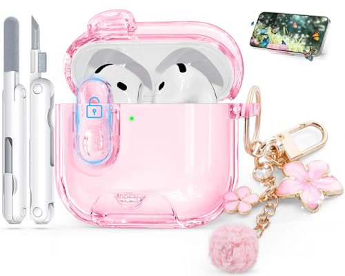 TNSNK Funda Compatible con AirPods 5/ AirPods 4 Case, Diseño Transparente, Rose