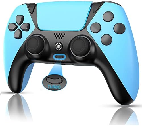 TOPAD Ymir Wireless Remote for PS4 Controller,Blue Gamepad Control for Playstation 4 Controller, Upgraded Elite Pa4 Controllers with Vibration, Turbo and 2 Remappable Back Buttons (2023 New Modded)