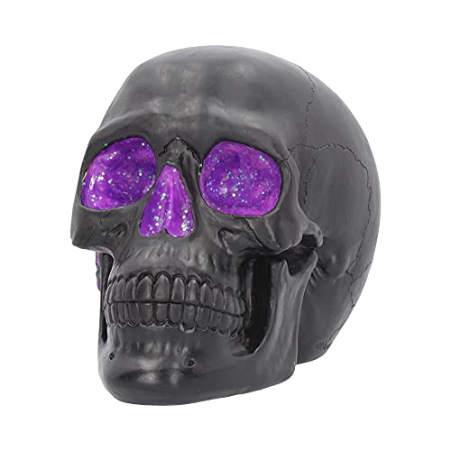 Nemesis Now B4341M8 Geode Skull Figurine, Black And Purple Gothic Glitter Crystal Skull Figurine thumb #1
