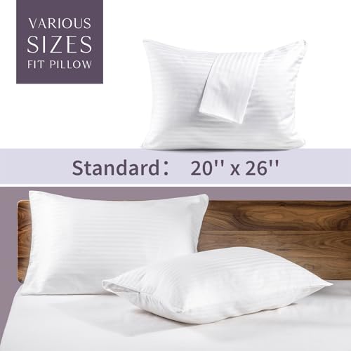 Faunna STANDARS-4P Zippered Pillow Protectors Cover Soft Comfortable Sateen 100% Long Staple Cotton Quiet And Breathable Bed Pillowcase Standard Size 4 Pack,20X26 thumb #5
