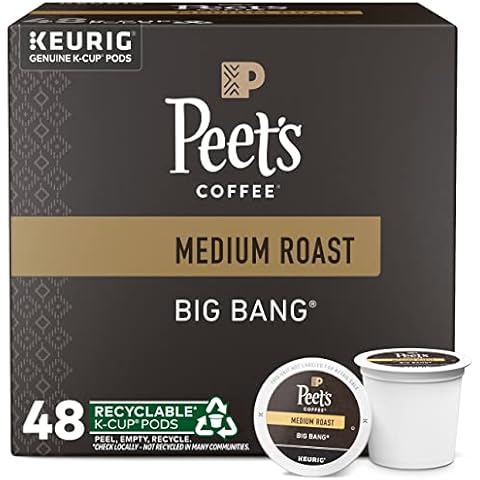 Peet's Coffee, Medium Roast Keurig K-Cup Pods - Big Bang 48 Count (1 Box of 48 K-Cup Pods) Cover