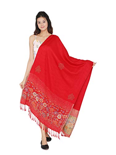 Image of KRITI Paisley Design Woollen Beige Color Shawl For Women