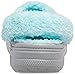 Crocs Unisex Men's and Women's Baya Lined Fuzz Strap Clog, Light Grey/Ice Blue, 6 US