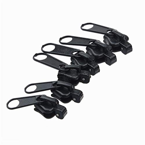 Lfang-Cremalleras 6 / 12pcs 3 tamaños Universal Instant Solucion Kit de reparación de cremallera Reemplazo Zip Slider Dientes Rescate Cremalleras Ropa de costura, Duradero en uso(Black boxpacked)