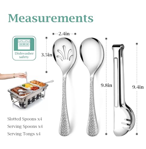 Teivio Hammered Stainless Steel Metal Serving Utensils Set Of 12 thumb #1