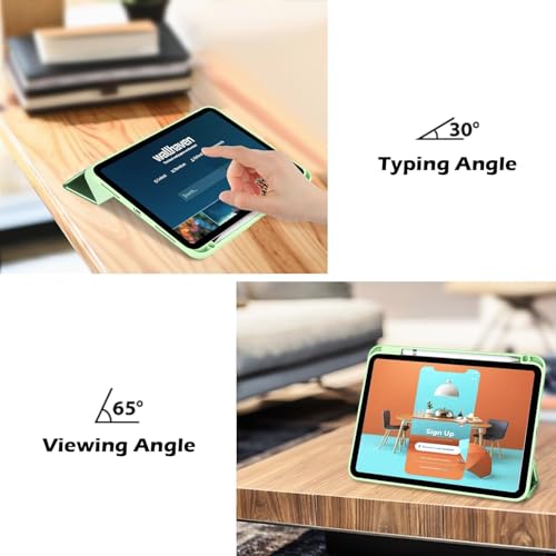 Image of MOCA Case for iPad A16 11th Gen 11 Inch 2025 & iPad 10th Gen 10.9 Inch 2022, Clear Back Cover, TPU Shockproof Frame, Auto Wake Sleep, Slim Transparent Protective Tablet Case (Matcha Green)