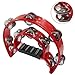 PHITUODA Tambourine Double Row, Metal Jingles Hand Held Percussion, Half Moon Tambourine for Kids/Adults/Party Kids-Red
