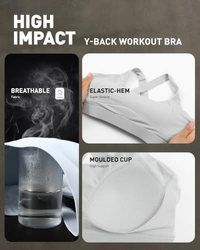 Image of RUNNING GIRL High Impact Sports Bras for Women, Adjustable Straps Bra High Support Workout Bra with Sewn in Pads