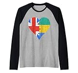 Photo Gallery cuore della bandiera del gabone britannico maglia con maniche raglan Photo Gallery cuore della bandiera del gabone britannico maglia con maniche raglan