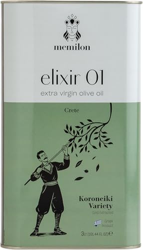 Memilon Natives Olivenöl Extra 3L aus Kreta Griechenland | Goldprämiert 2026 | 0 3% Säuregehalt & Hoher Polyphenolgehalt | 100% Koroneiki aus Phaistos | Kaltgepresst
