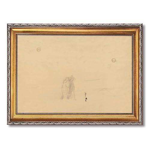 Vintage Framed Embracing Figures Wall Art Canvas Print Oil Paintings