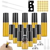 SAMANTHAHALLLTD Lot de 15 bouteilles rollon en verre pour huile essentielle, marron, vides, 5 ml/2 ml, pour massage mixte, huiles avec bille à bille en acier inoxydable