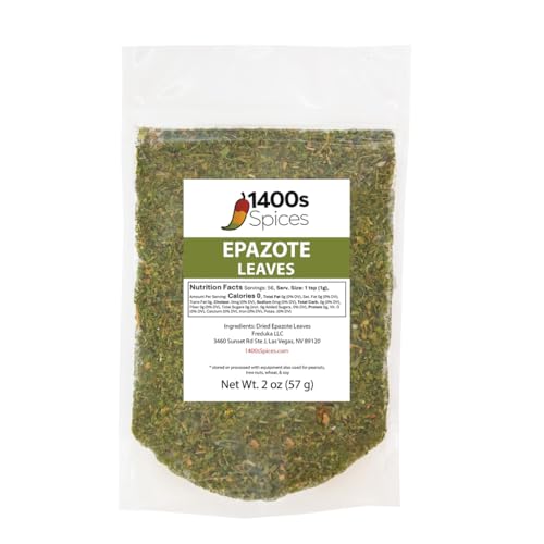 2oz Dried Cut Epazote Leaves, Hojas de Epazote Cortadas by 1400s Spices