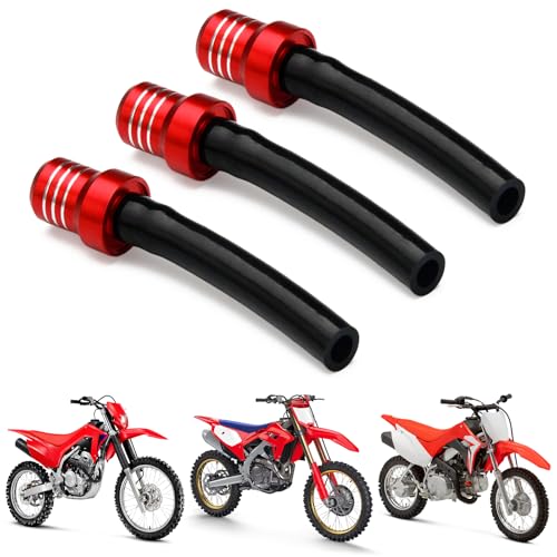 Image of Dirt Bike Gas Cap Vent Hose 3 Pcs Fuel Tank Valve Tube Breather CNC Universal for 50-450cc CRF XR CR SSR TRX ATV Dirt Pit Bike Red