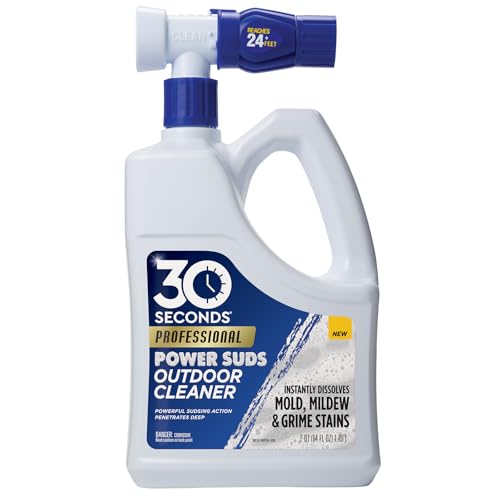 30 SECONDS Pro Power Suds Mold Pro Mold and Mildew Stain Remover | Scrub Free | Brighter Results Instantly | Ready To Use | 64 fl. oz. Hose End Sprayer