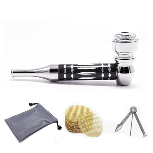 Tobacco Pipe Kit 3.5 Classic Pipes with Cleaner Tool 100pcs Pipe Screens & Storage Pouch