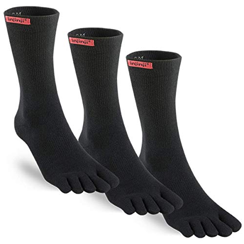 Injinji Men's Sport Original Weight Crew 3-pk Black L none