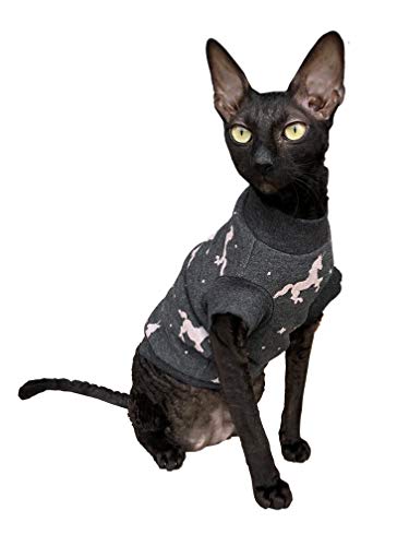 Chats Licorne à col roulé fini les frissons de votre chat grâce au pull gris L - 2