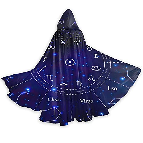 Cape à capuche bleu brillant pour créer un costume d'Halloween adulte instantané sans effort