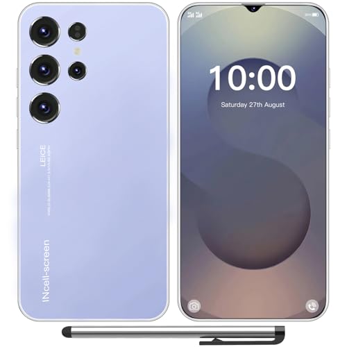 SANSHREUNI C24+ 5G Cell Phone, 12GB+512GB Unlocked Phone, 6.5-inch Android 14 Smartphone, Equipped with a 6800mAh Battery/Free External Stylus/Dual SIM 5G Phone.(Blue, 128, GB)