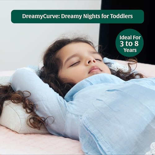 Image of The White Willow Bed Pillow for Kids-Toddler Support for 3 Years to 8 Years-Contour Memory Foam Soft Kids for Sleeping-Small Pillow-Girls & Boys-Toddler Cover-White