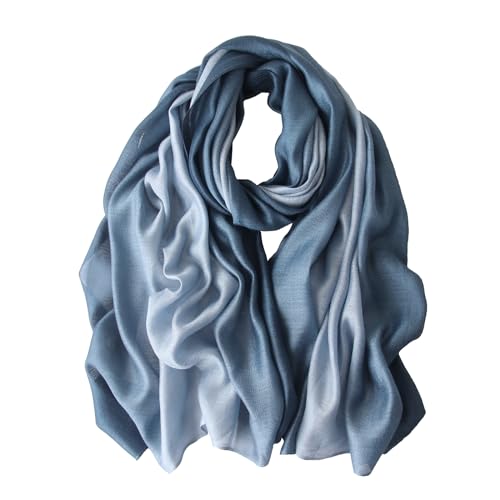 Cotton Silk Scarf Long Lightweight Scarf Elegant Soft Scarf Wraps Color Shade Scarves for Women