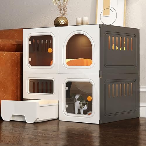 Cage pour chat modulable et antirouille, parc intérieur facile à nettoyer