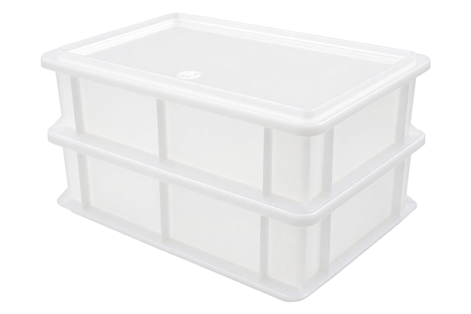 Deckmann 2 Pizzaballenboxen + 1 Deckel | Standardgröße 41x31x11cm | Made in Italy | Gärbox, Teigwanne für Pizzateig | Teigbox für Pizzaballen, Pizzateigbehälter
