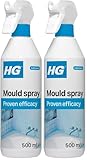HG Mould Spray, Effective Mould Spray & Mildew Cleaner, Removes Mouldy Stains From Walls, Tiles, Silicone Seals & More - 500ml, Pack of 2