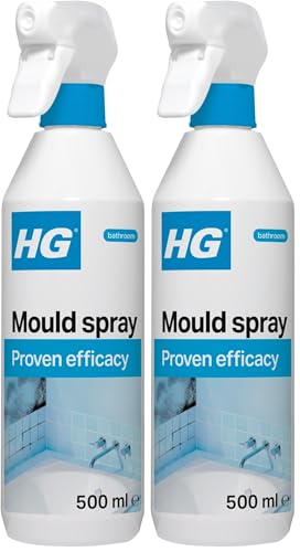 HG Mould Spray, Effective Mould Spray & Mildew Cleaner, Removes Mouldy Stains From Walls, Tiles, Silicone Seals & More - 500ml, Pack of 2 option
