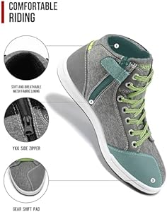 IRON JIA'S Motorschoenen voor heren, streetbike casual schoenen, ademend schoeisel met bescherming, antislip powersport-accessoires, Zwart, 10