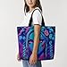 Handbags for Women, Fashion Tote Shoulder Bag Travel Bag Shopper Handbag Soft Polyester Spacious Tote Satchel Daily Purse (Trippy Girlgirl Women Eat Eyes Weird Art)