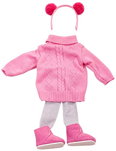 Götz 3402681 Kombination Knit Braidy – Puppenbekleidung Gr. XL – 5 teiliges Bekleidungs – und Zubehörset für Stehpuppen 45 – 50 cm