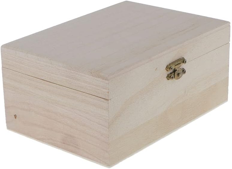 2pcs Plain Wooden Treasure Chest Wood Jewellery Storage DIY Making Craft Box