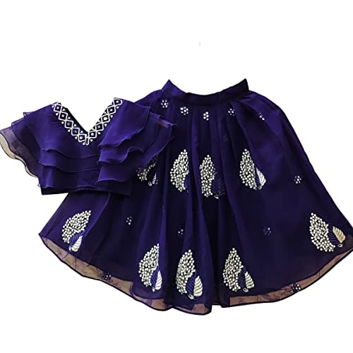 Image of Helene Girl's Georgette Silk Embroidered Readymade Lehenga Choli Set | 3-8 Years | Ethnic Wear |